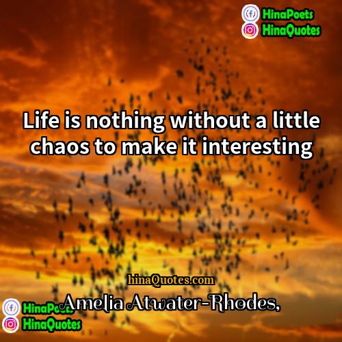 Amelia Atwater-Rhodes Quotes | Life is nothing without a little chaos